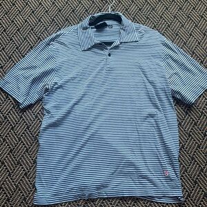 Victorinox dressing T shirt striped with navy blue and baby blue